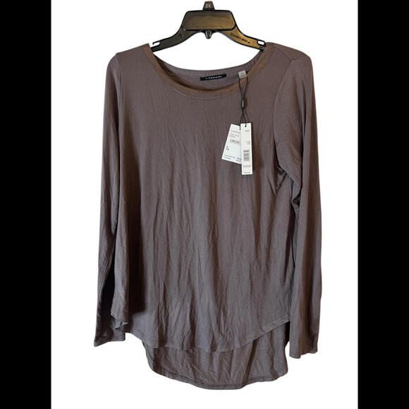 T Tahari Tops - T‎ Tahari Brown Long Sleeve Soft Blouse Sz M $58 MSRP